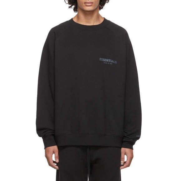 🖤 Men’s Fear of god essentials pullover crewneck sweatshirt black - Picture 2 of 4